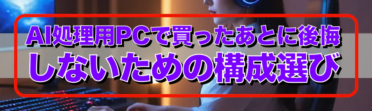 AI処理用PCで買ったあとに後悔しないための構成選び