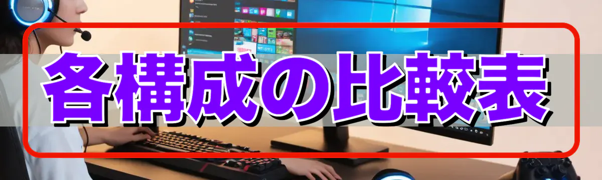 各構成の比較表