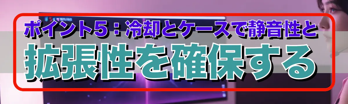 ポイント5:冷却とケースで静音性と拡張性を確保する