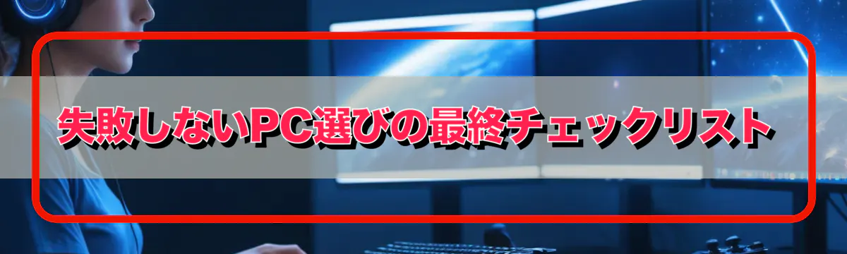失敗しないPC選びの最終チェックリスト