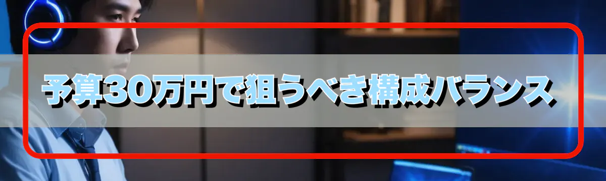 予算30万円で狙うべき構成バランス