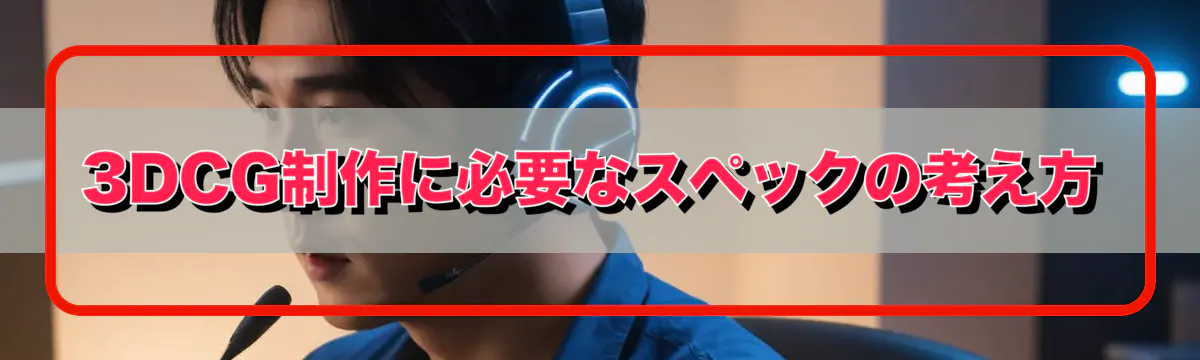 3DCG制作に必要なスペックの考え方