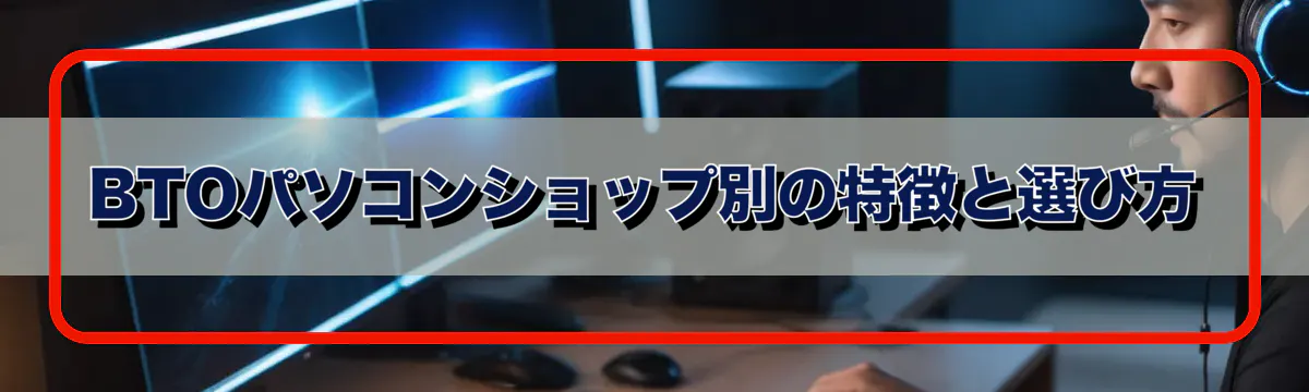 BTOパソコンショップ別の特徴と選び方