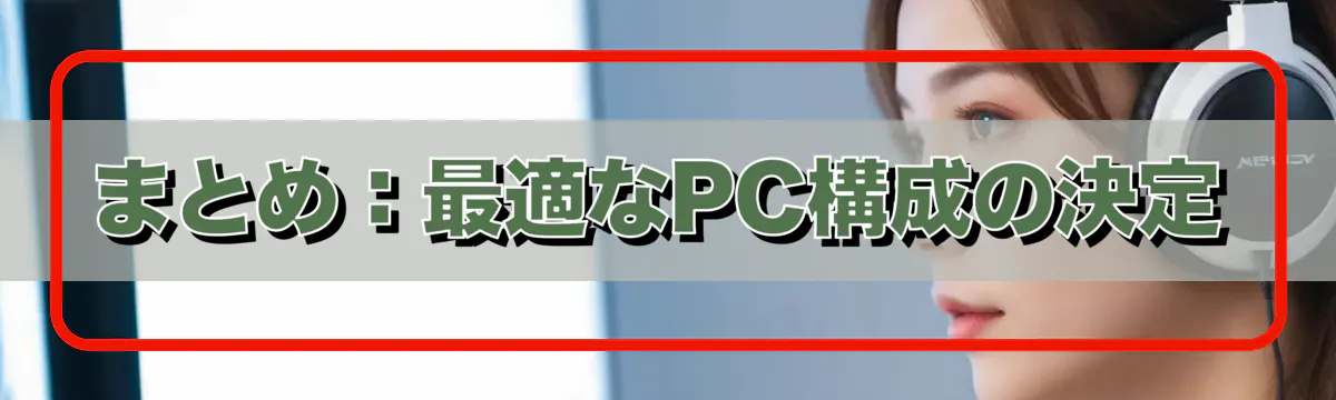 まとめ：最適なPC構成の決定