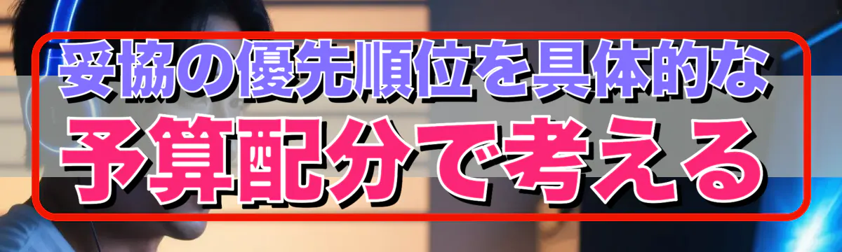 妥協の優先順位を具体的な予算配分で考える