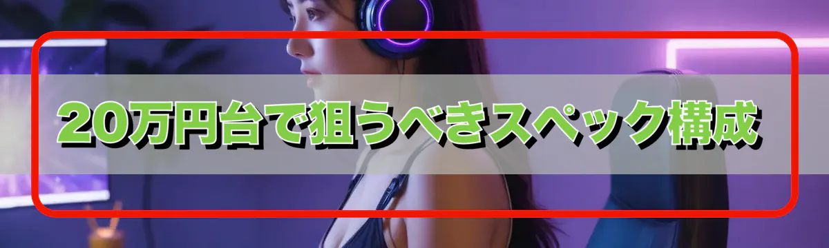 20万円台で狙うべきスペック構成