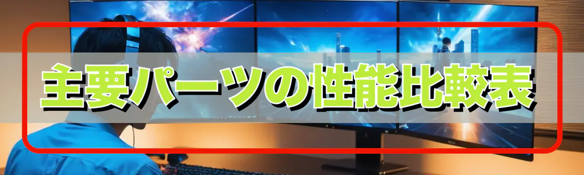 主要パーツの性能比較表