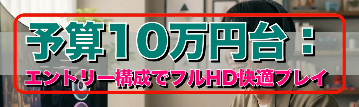 予算10万円台：エントリー構成でフルHD快適プレイ