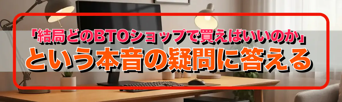 「結局どのBTOショップで買えばいいのか」という本音の疑問に答える
