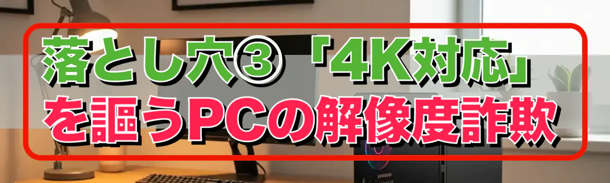 落とし穴③「4K対応」を謳うPCの解像度詐欺