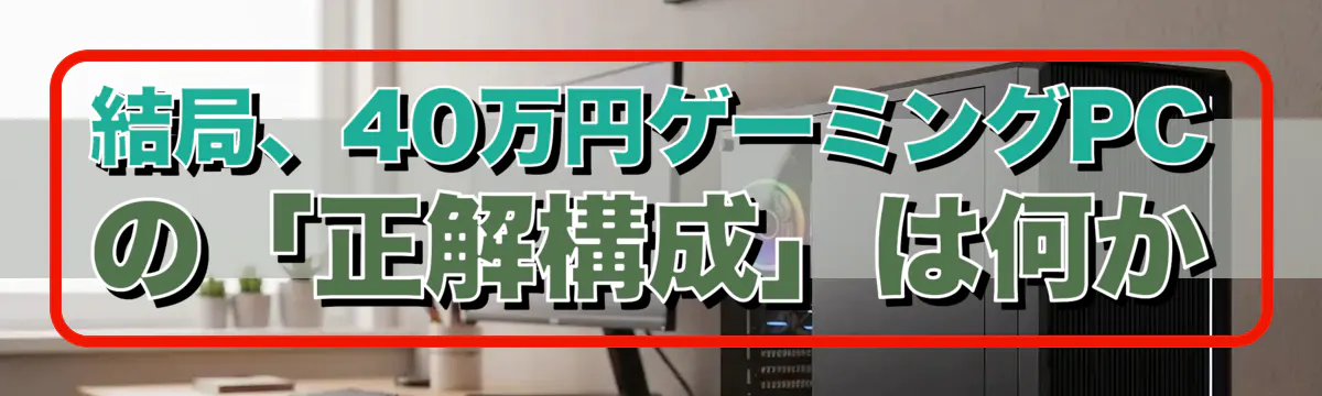 結局、40万円ゲーミングPCの「正解構成」は何か